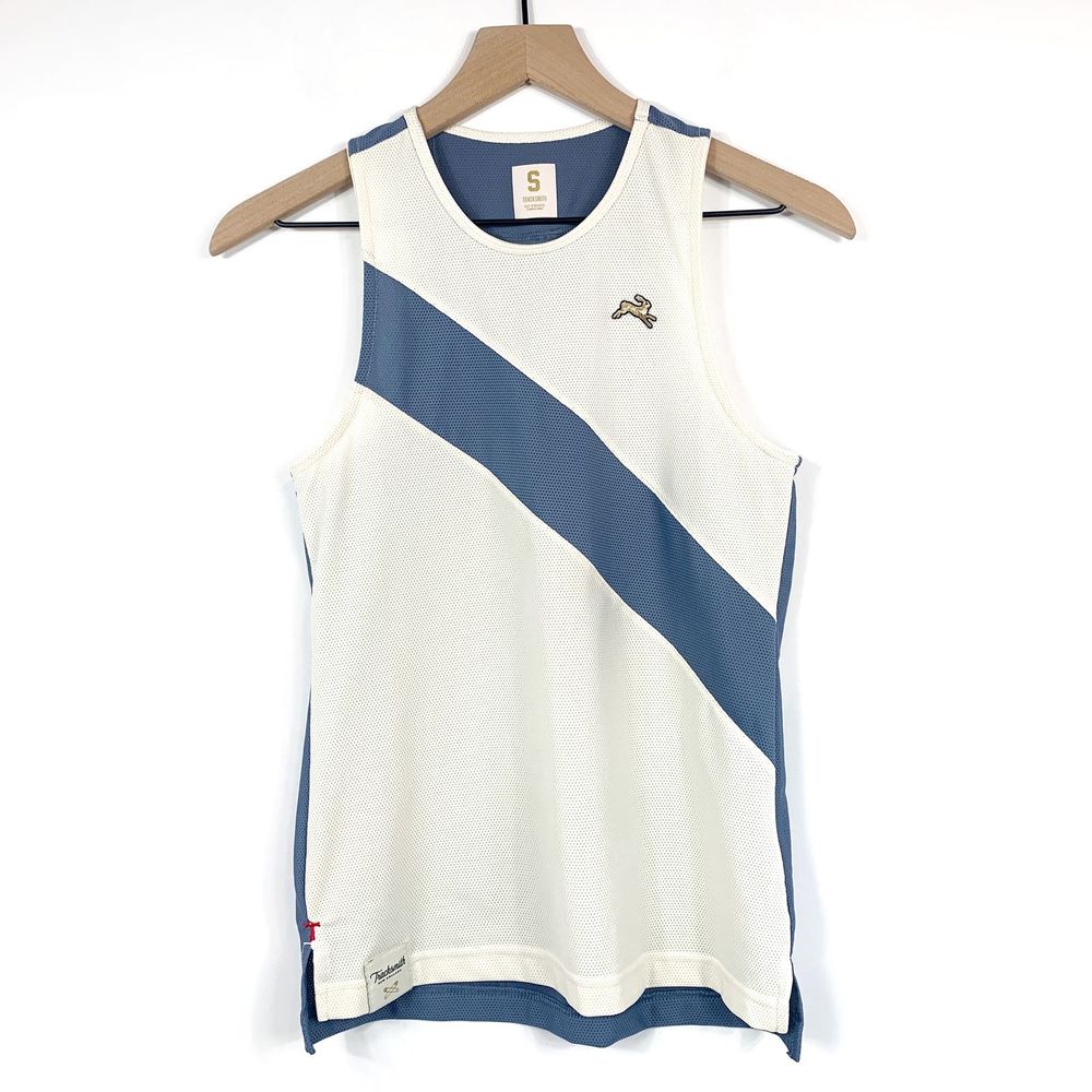 Tracksmith Van Cortlandt Blue/Ivorie Singlet NWOT